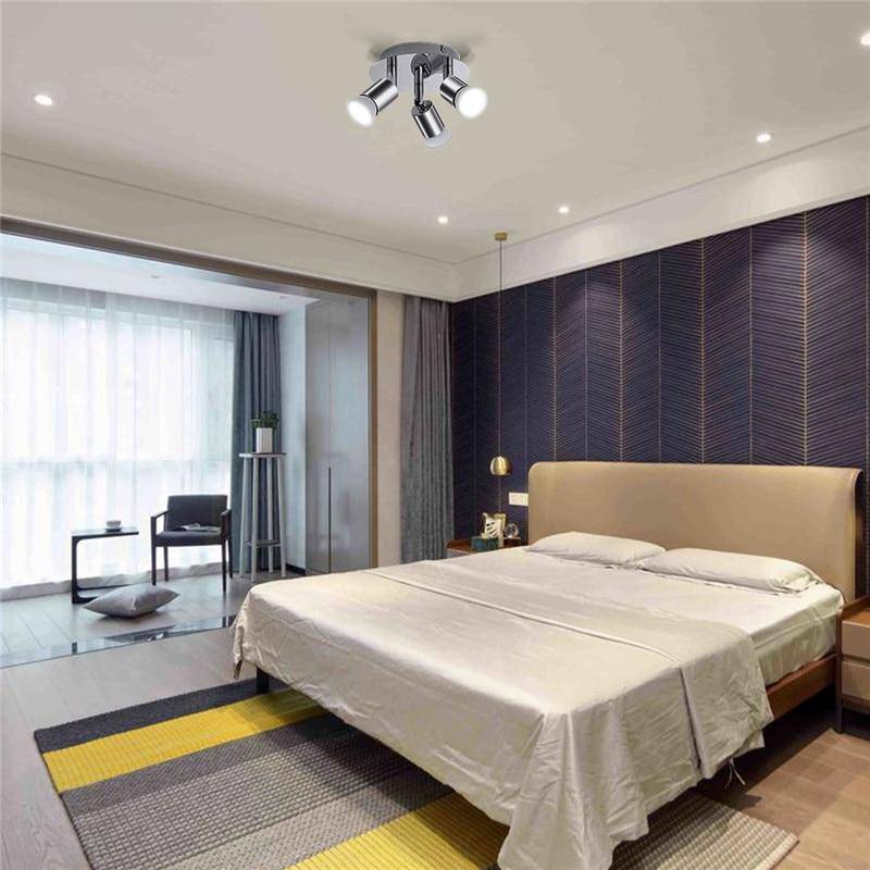 Plafonnier à 3 spots LED chromé moderne - vue 7 sur 10