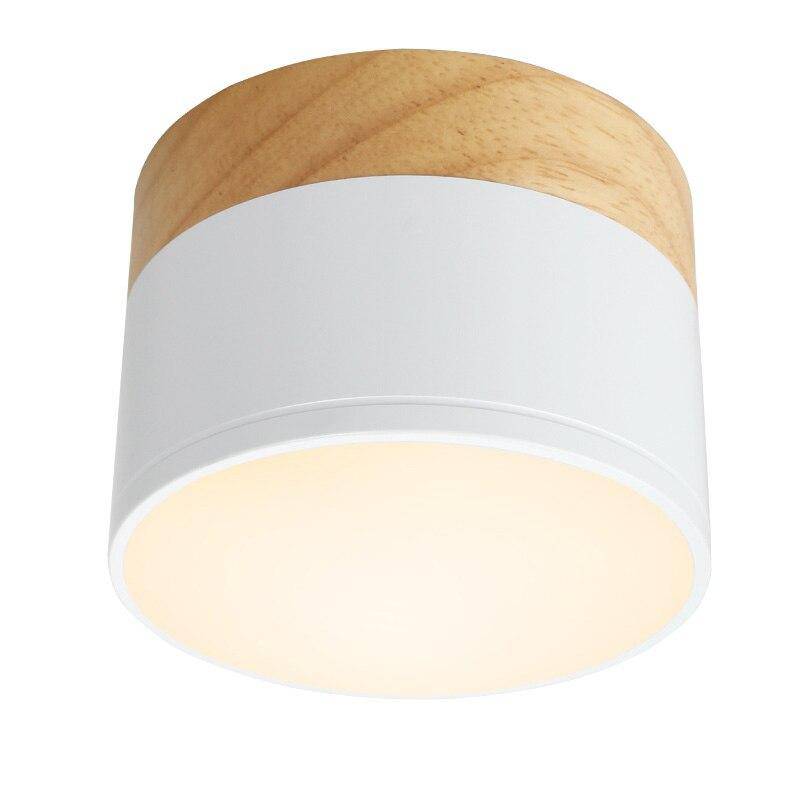Spot moderne LED rond avec base en bois Loft - vue 6 sur 5