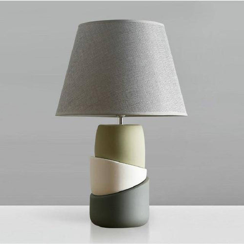 Lampe de chevet en céramique design avec abat-jour en tissu