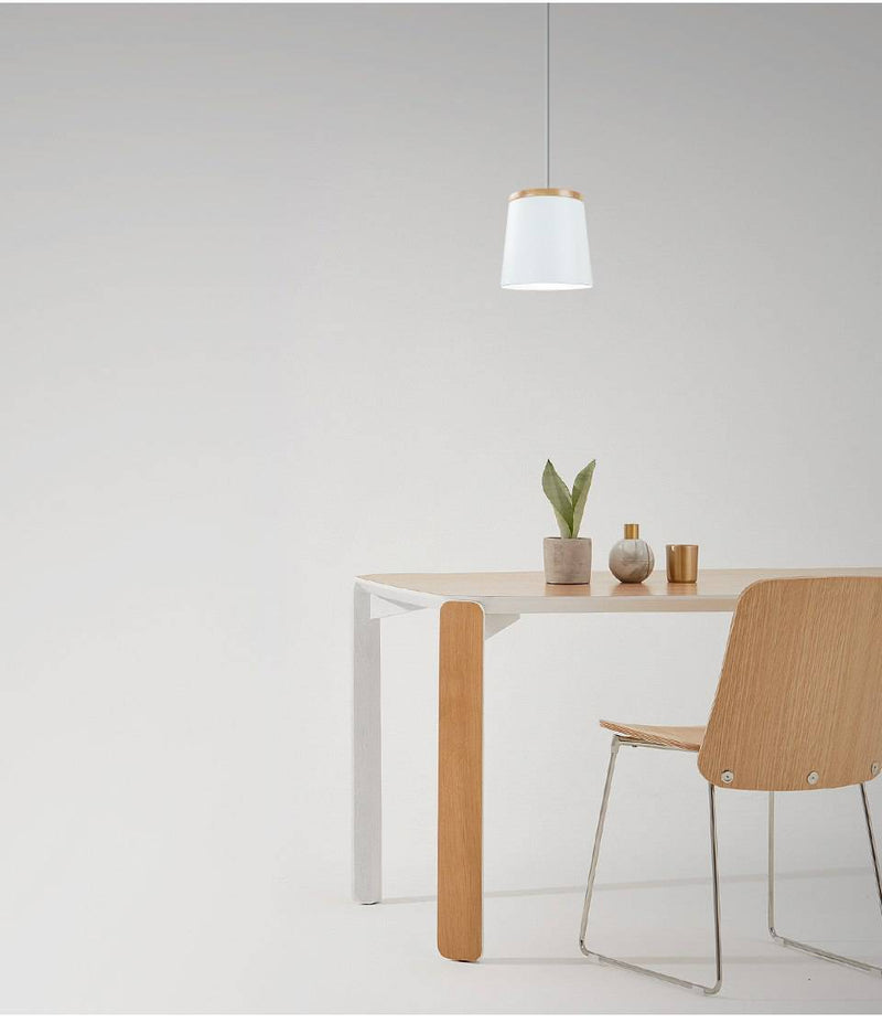 Suspension design bois et métal blanc Aisilan