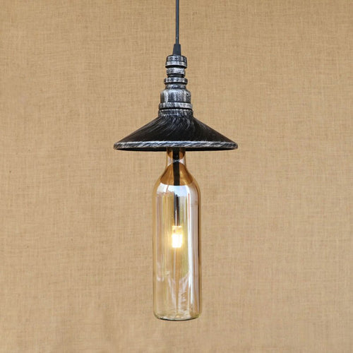 Suspension industrielle LED style bouteille en verre Sanmarino - vue 3 sur 5