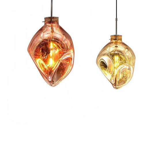 Suspension design LED en verre de couleur déformé Lava - vue 3 sur 16