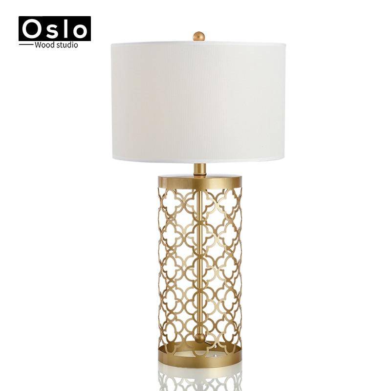 Lampe de chevet à poser design doré American - vue 6 sur 6