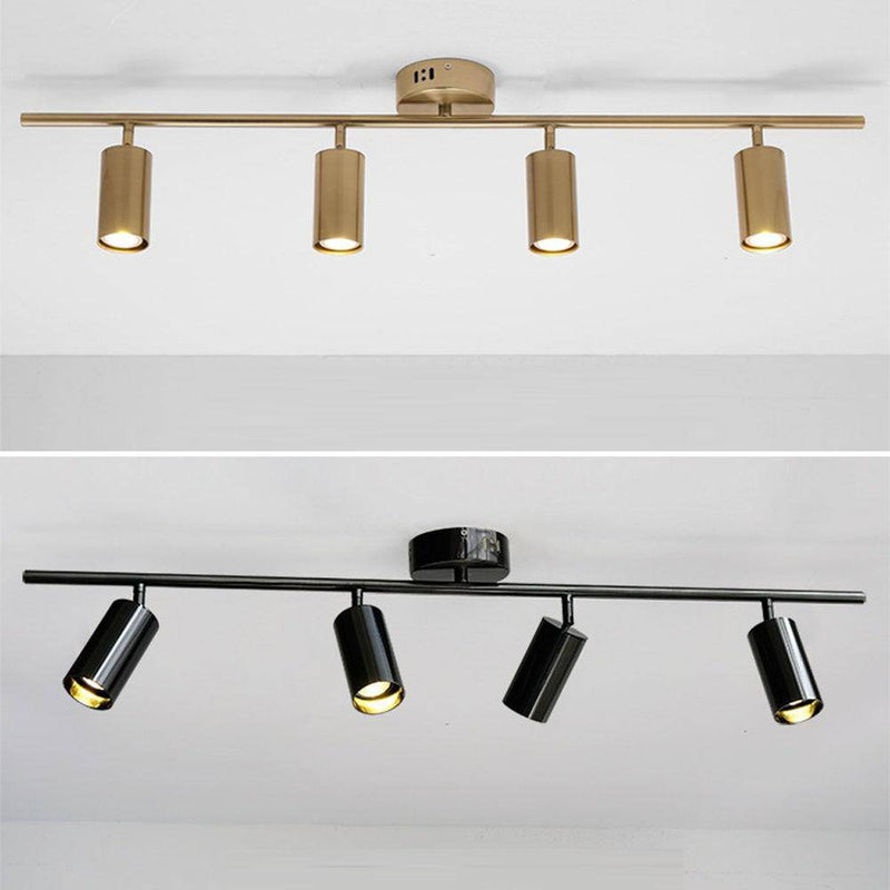 Barre spots LED en aluminium noir ou doré Mounted