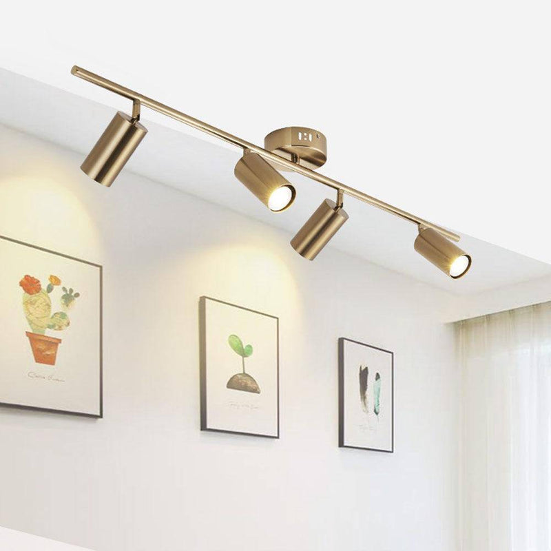 Barre spots LED en aluminium noir ou doré Mounted