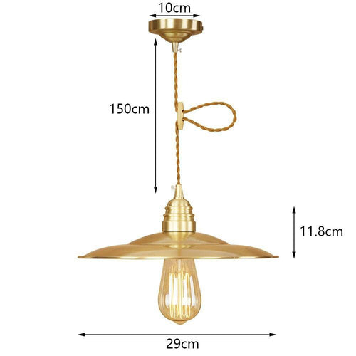 Suspension design à LED abat-jour disque en métal doré Novel - vue 2 sur 2