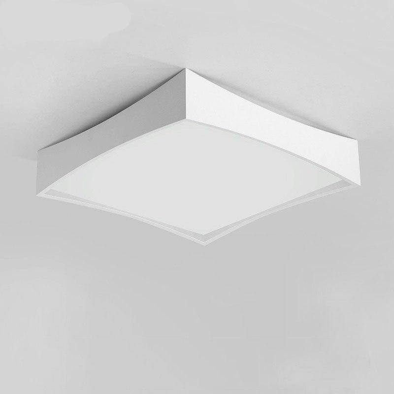 Plafonnier design LED carré bords arrondis et blanc Bwart - vue 4 sur 4