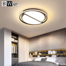 Plafonnier design LED rond encerclé noir et blanc Bwart