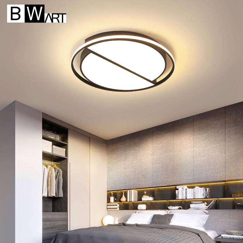 Plafonnier design LED rond encerclé noir et blanc Bwart - vue 4 sur 7