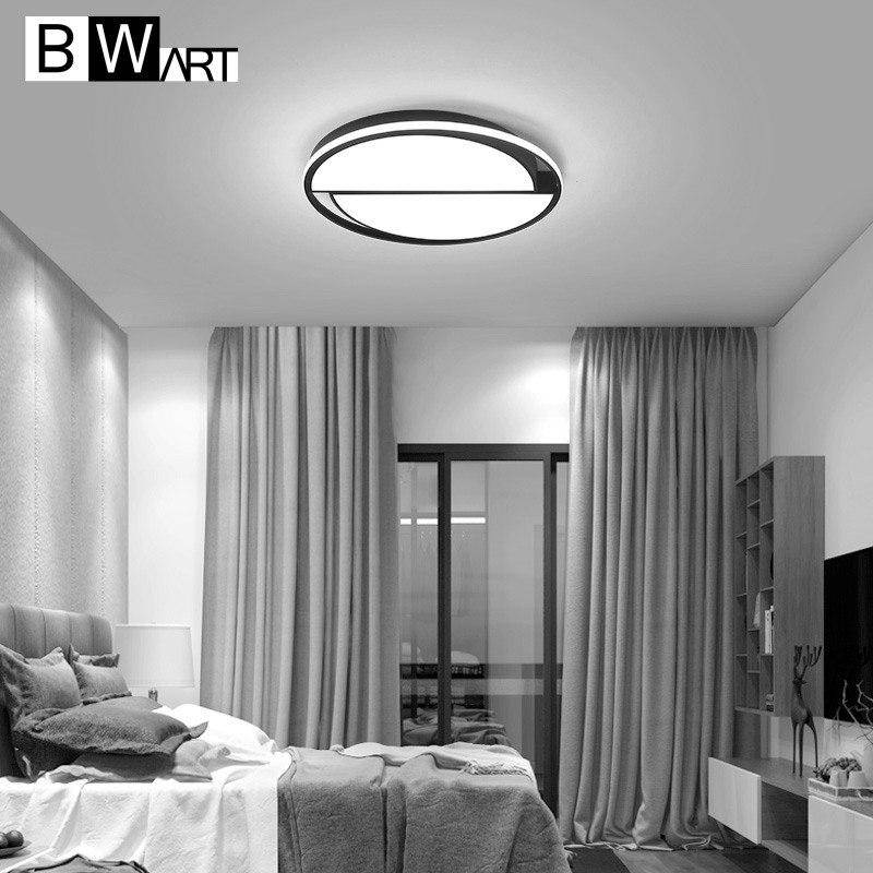 Plafonnier design LED rond encerclé noir et blanc Bwart - vue 3 sur 7