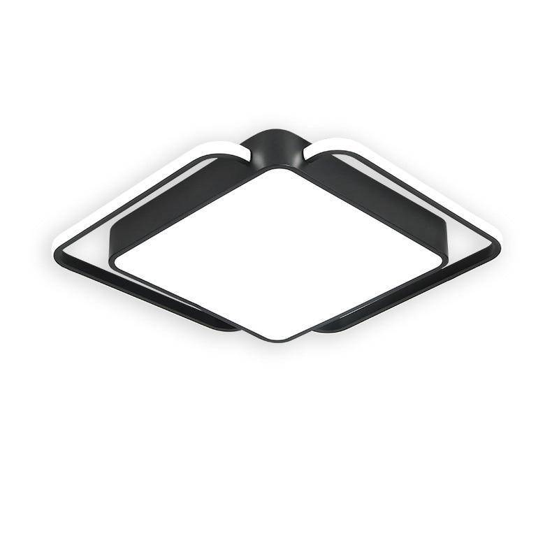Plafonnier design LED carré et bords arrondis noir et blanc Bwart - vue 6 sur 6