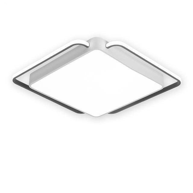 Plafonnier design LED carré et bords arrondis noir et blanc Bwart - vue 5 sur 6