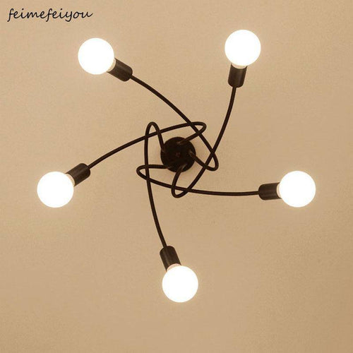 Plafonnier design LED en métal avec plusieurs points lumineux