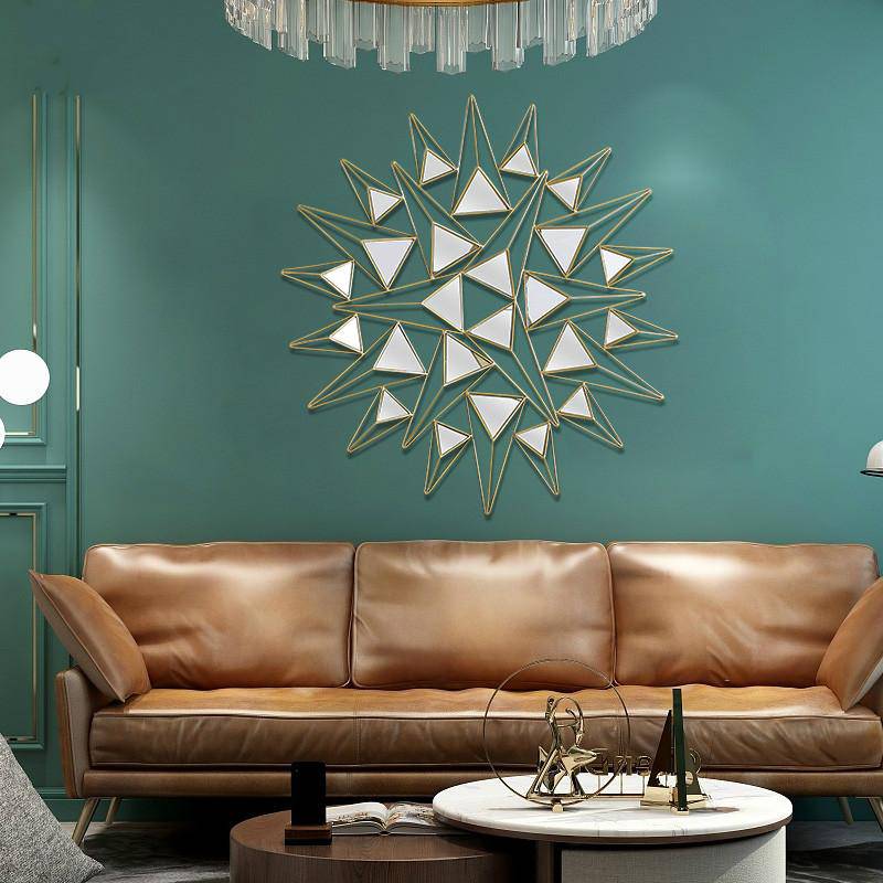 Grand miroir mural design à triangles 3D - vue 3 sur 10