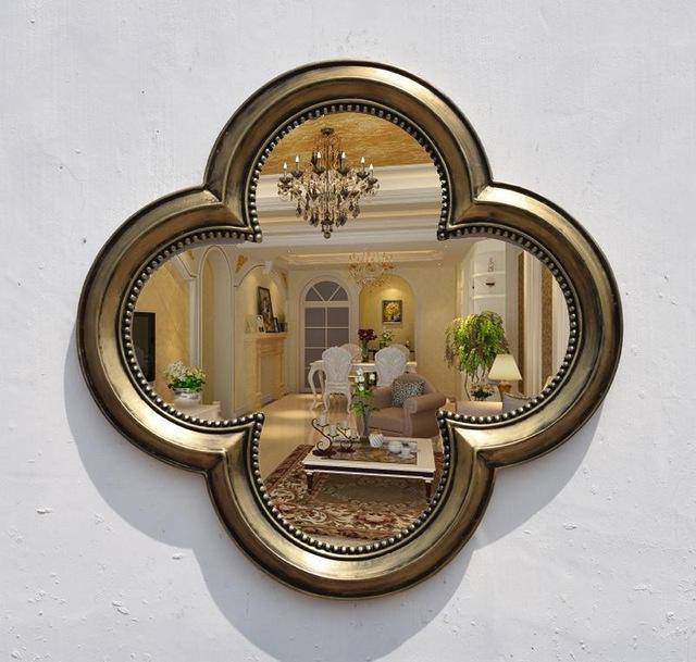 Miroir mural décoratif trèfle à 4 feuilles rétro - vue 6 sur 16