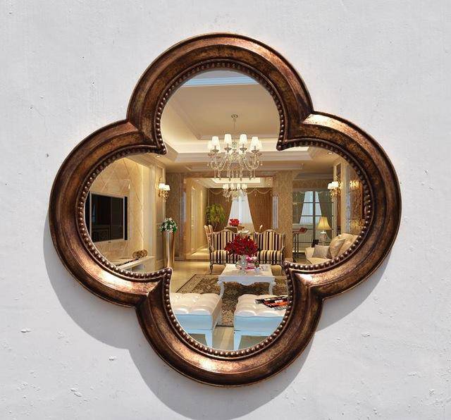 Miroir mural décoratif trèfle à 4 feuilles rétro - vue 9 sur 16