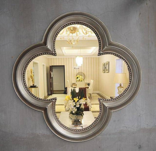 Miroir mural décoratif trèfle à 4 feuilles rétro