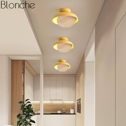 Suspension moderne LED avec abat-jour coloré en bois Light - vue 3 sur 9