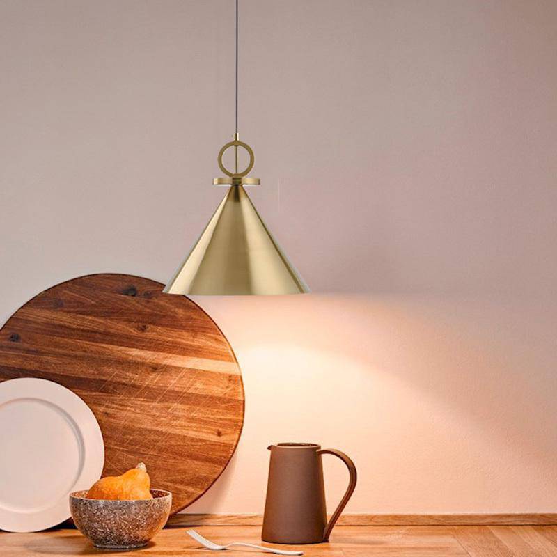 Suspension design dorée à LED avec fil Pulley - vue 5 sur 5
