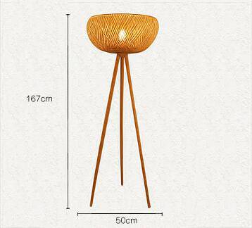 Lampadaire tripode avec abat-jour en bambou Asia - vue 4 sur 3