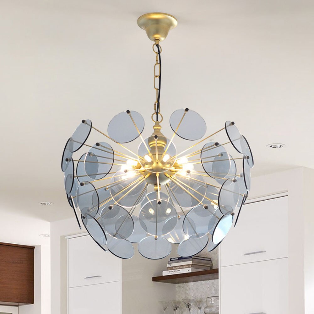 Lustre moderne en forme de dent de lion en verre Nahia - vue 3 sur 9