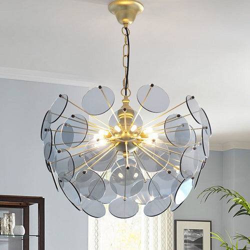 Lustre moderne en forme de dent de lion en verre Nahia