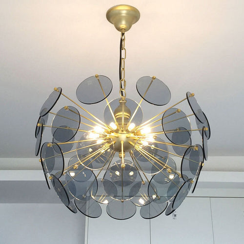 Lustre moderne en forme de dent de lion en verre Nahia