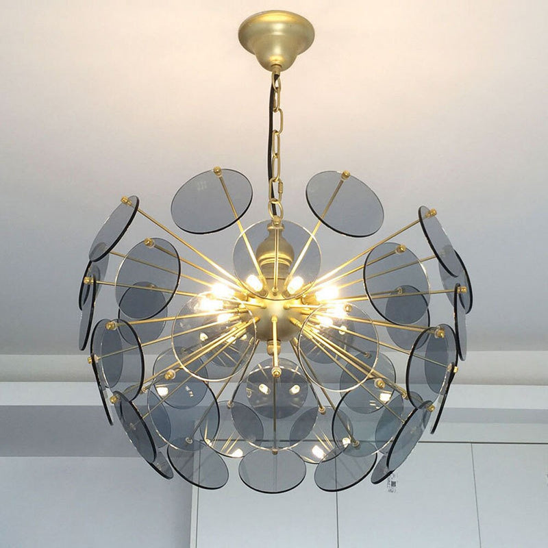 Lustre moderne en forme de dent de lion en verre Nahia