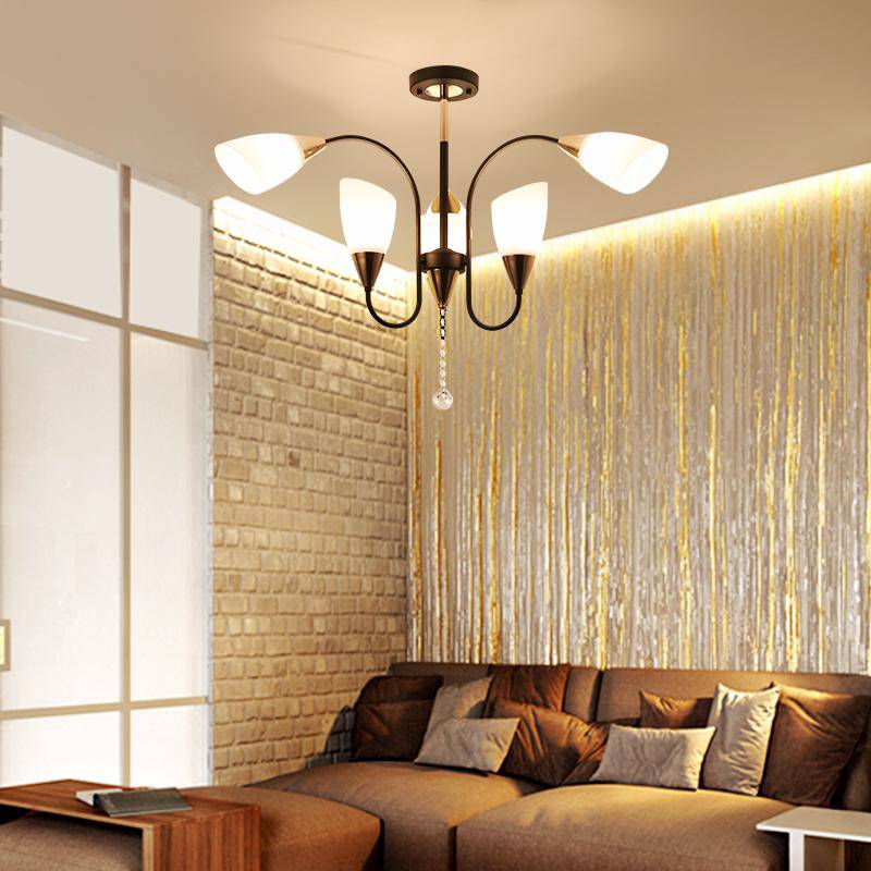 Lustre LED avec bras arrondis et lampes en verre Room