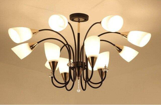 Lustre LED avec bras arrondis et lampes en verre Room