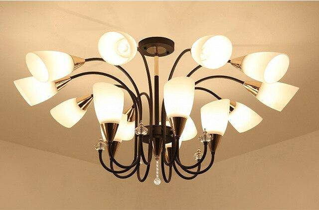 Lustre LED avec bras arrondis et lampes en verre Room