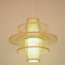 Suspension design en cage en bambou Farmhouse