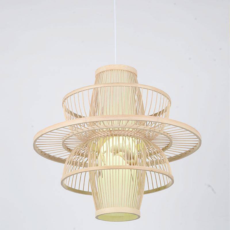 Suspension design en cage en bambou Farmhouse - vue 4 sur 6