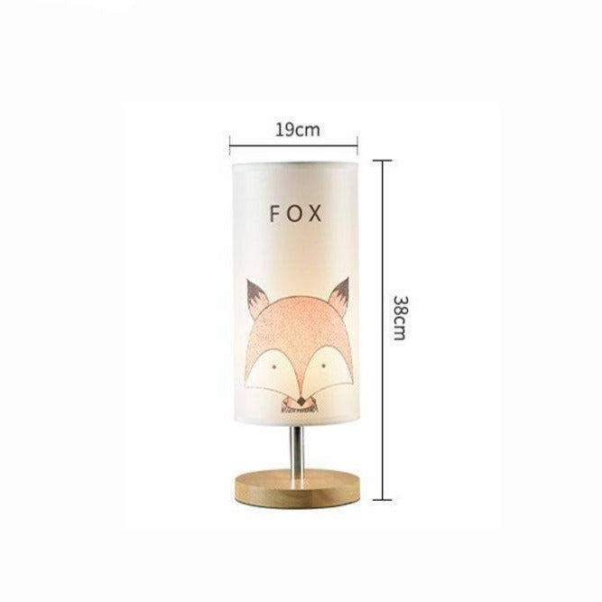 Lampe de chevet (ou bureau) en bois avec dessin d'animaux pour enfant - vue 6 sur 6