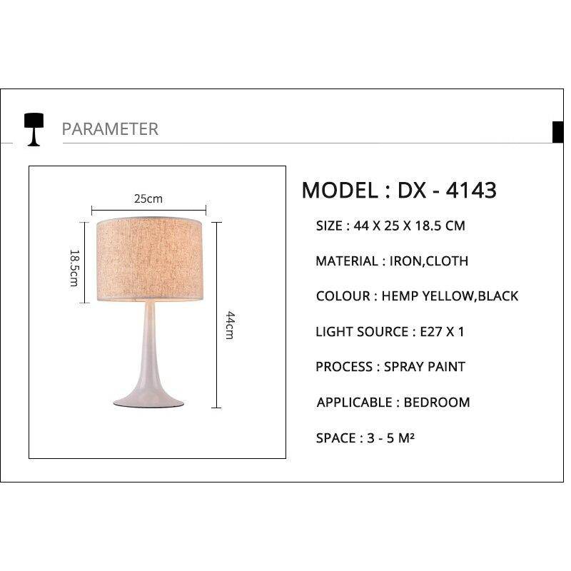 Lampe de chevet moderne LED avec abat-jour en tissu - vue 5 sur 5