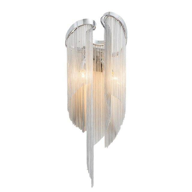 Applique murale design à LED dorée en verre style Atlantis