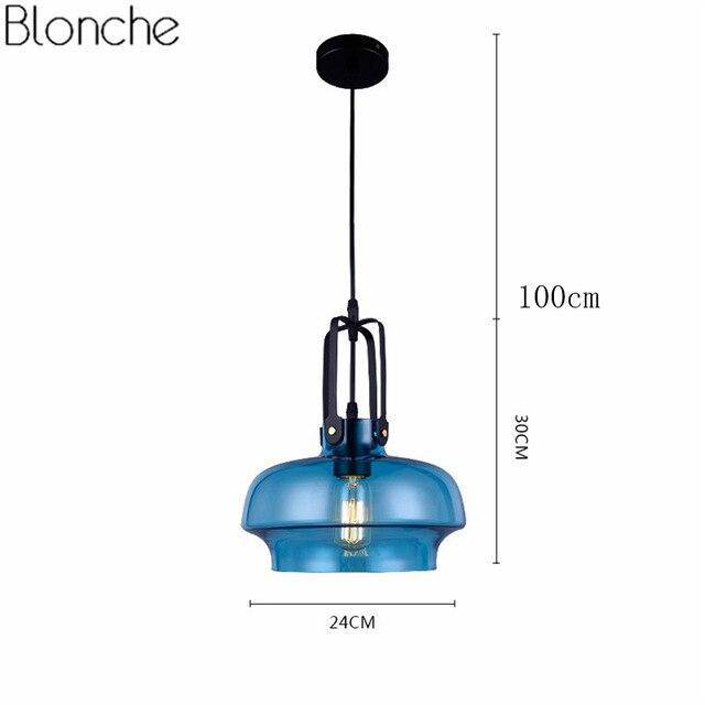 Suspension design LED en verre coloré style Hang - vue 3 sur 10
