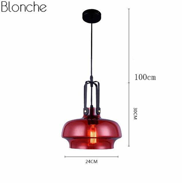 Suspension design LED en verre coloré style Hang - vue 5 sur 10