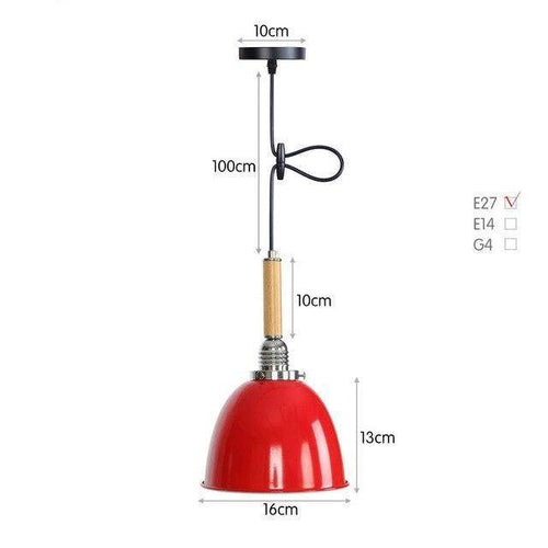 Suspension vintage LED en métal avec abat-jour style rétro - vue 9 sur 10