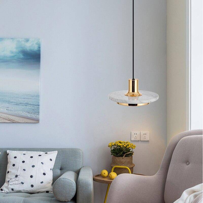 Suspension design LED avec abat-jour en forme de disque chromé Luxury - vue 3 sur 9