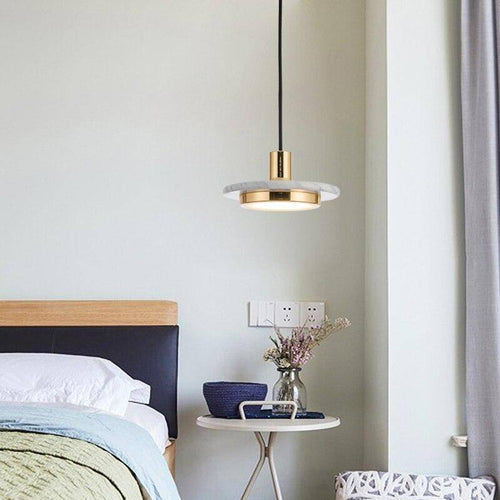 Suspension design LED avec abat-jour en forme de disque chromé Luxury - vue 5 sur 9