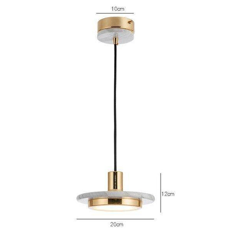 Suspension design LED avec abat-jour en forme de disque chromé Luxury - vue 8 sur 9