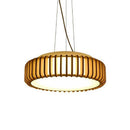 Suspension design LED en bois avec abat-jour en disque Hang