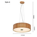 Suspension design LED en bois avec abat-jour en disque Hang