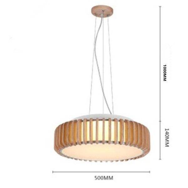 Suspension design LED en bois avec abat-jour en disque Hang - vue 4 sur 6