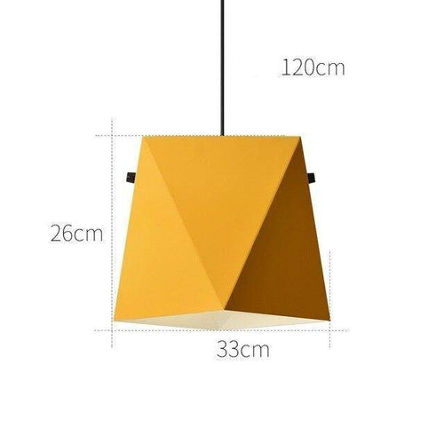 Suspension design LED avec abat-jour en métal coloré au géométrique - vue 10 sur 12