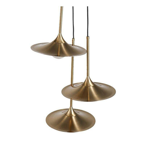 Suspension design LED en métal doré avec abat-jour arrondi Vigour - vue 7 sur 7