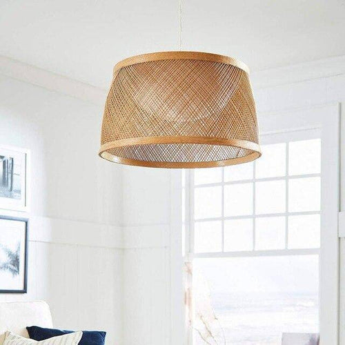 Suspension en bois LED avec abat-jour arrondi Buri