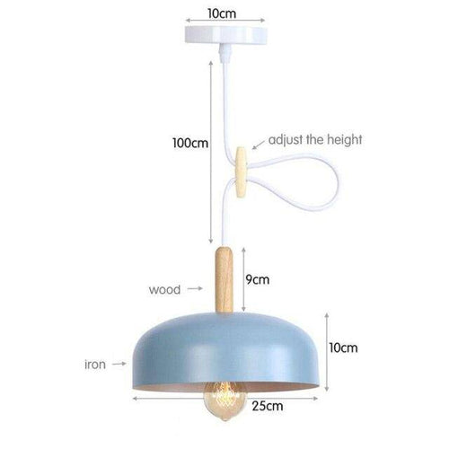 Suspension design à LED avec abat-jour en métal coloré Loft - vue 9 sur 8