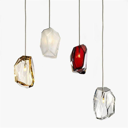 Suspension design à LED en verre cristal coloré Luxury - vue 4 sur 10